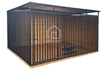 Kojec dla Psów 3x2 - Zabudowa Drewnem - drewniana podłoga PLG125