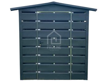 Wiata śmietnikowa 1,5x0,5m antracyt - dach dwuspadowy PLG167