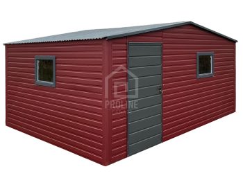 Schowek - Domek ogrodowy 5x4m - drzwi - Antracyt - wiśnia - 2x okna Dach dwuspadowy PLG197