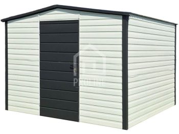 Schowek - Domek ogrodowy - 3x3m - drzwi - antracyt - biały - dach dwuspadowy PLG195