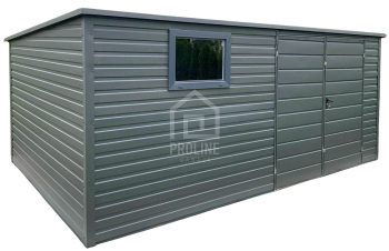 Schowek - Domek Ogrodowy 4,5x3m -  Drzwi  - okno - antracyt - dach spad w tył PLG194