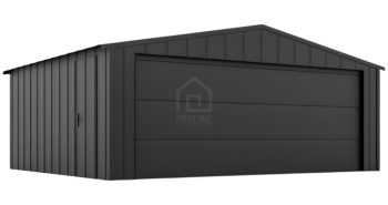 Garaż blaszany 6x4 - brama segmentowa - drzwi - blacha na rąbek - dach dwuspadowy PLG213