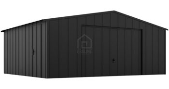 Garaż blaszany 6x6 - brama uchylna - drzwi - blacha na rąbek - dach dwuspadowy PLG215